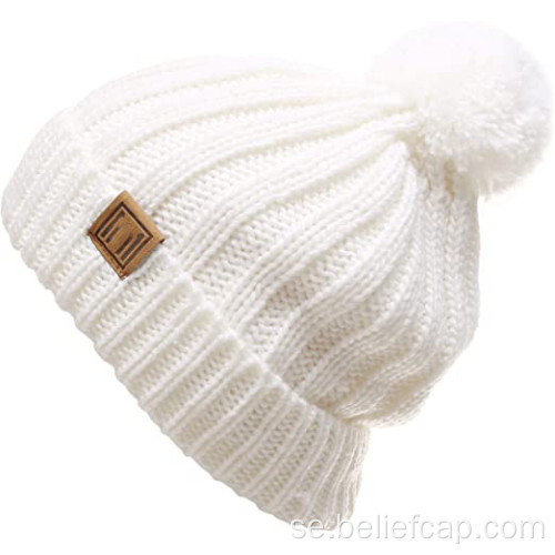 Ny Winter Hat Wool Ball Flanging Label Hat